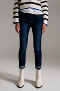 Dark wash skinny jeans with elastic elastan - Denim