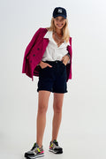 Denim mom shorts in black - trousers