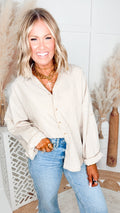 Dockside Button Down Shirt-Taupe