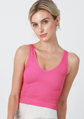 niki biki every day ribbed tank pink cosmos