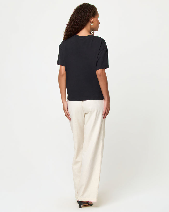 LSPACE Everyday tee in black, back view on model.