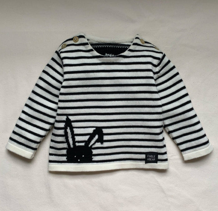 Fable and Bear Baby Striped T-Shirt - Hop To It - Sweaters