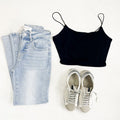 - FINAL SALE- Basic Crop Cami-Black