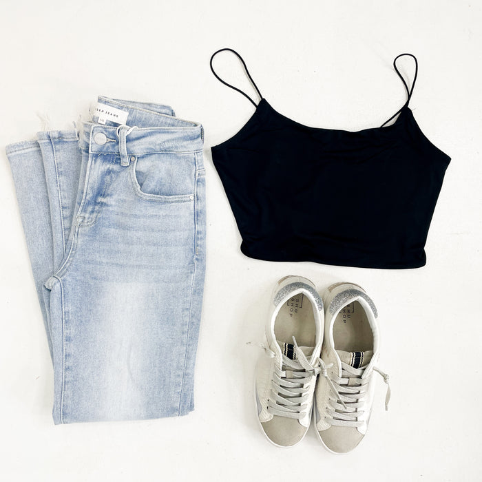 - FINAL SALE- Basic Crop Cami-Black