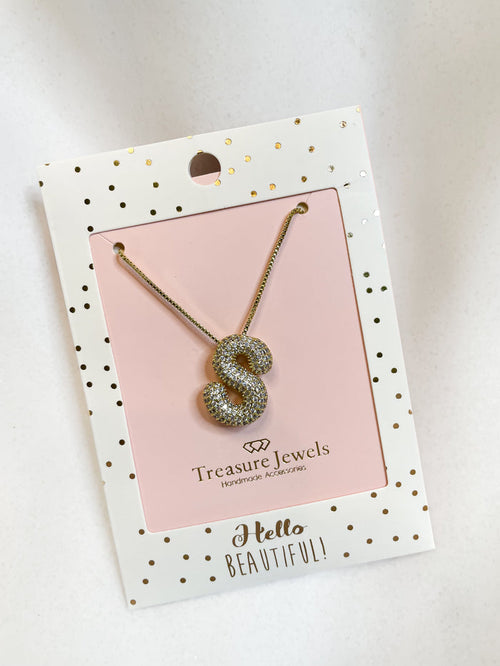 - FINAL SALE- Gold Crystal Balloon Initials