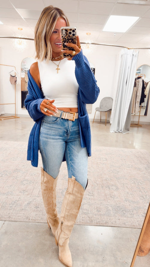 - FINAL SALE- Marlin Waffle Weave Cardigan