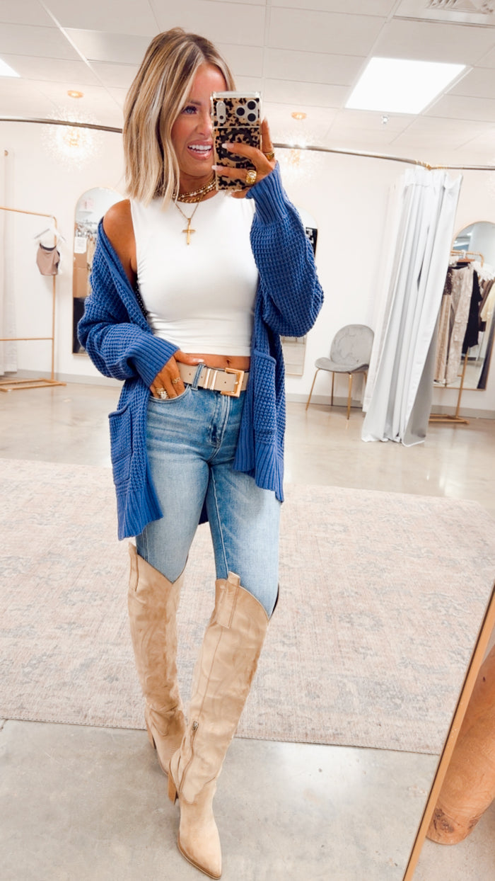 - FINAL SALE- Marlin Waffle Weave Cardigan