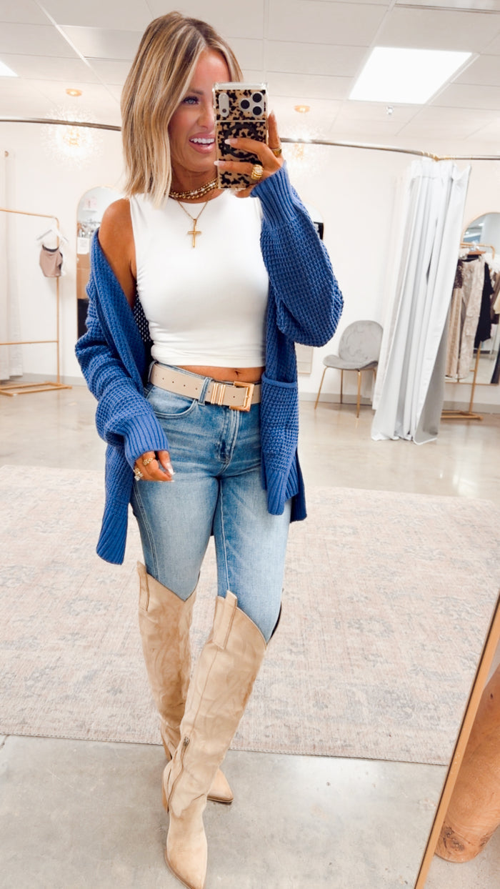 - FINAL SALE- Marlin Waffle Weave Cardigan
