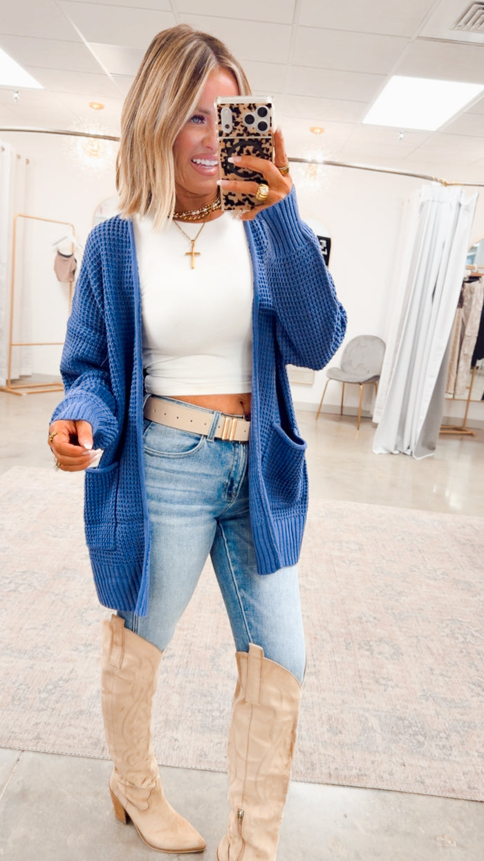 - FINAL SALE- Marlin Waffle Weave Cardigan
