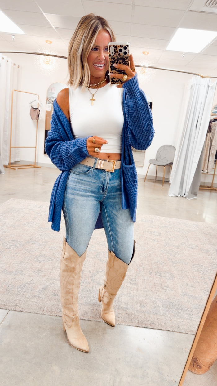 - FINAL SALE- Marlin Waffle Weave Cardigan
