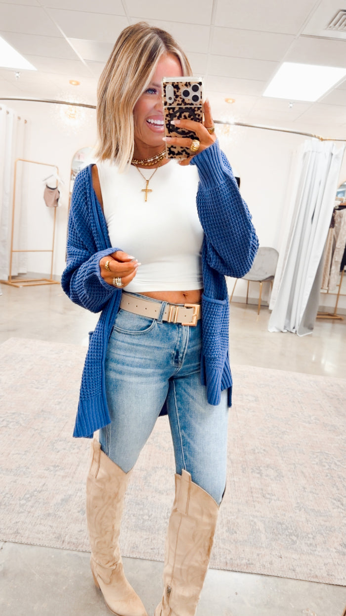 - FINAL SALE- Marlin Waffle Weave Cardigan