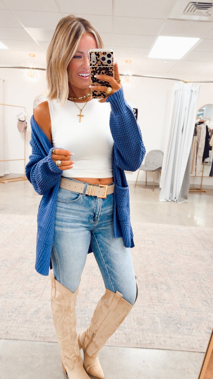 - FINAL SALE- Marlin Waffle Weave Cardigan