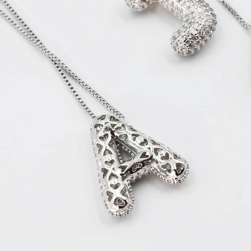 - FINAL SALE- Silver Crystal Balloon Initials