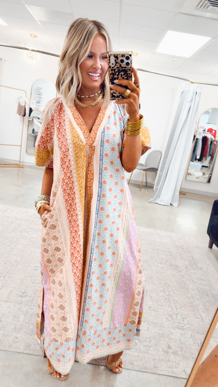 -FINAL SALE- The Paloma Patchwork Midi Dress
