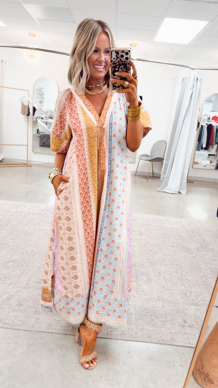 -FINAL SALE- The Paloma Patchwork Midi Dress