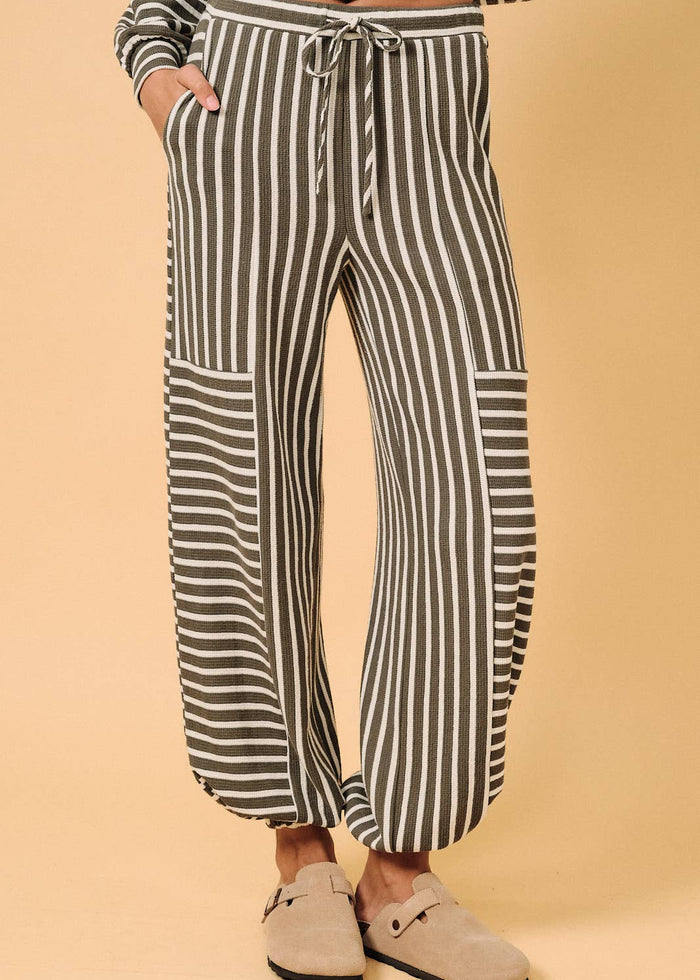 sunday edition le lis free people dupe stripe set pant olive cream