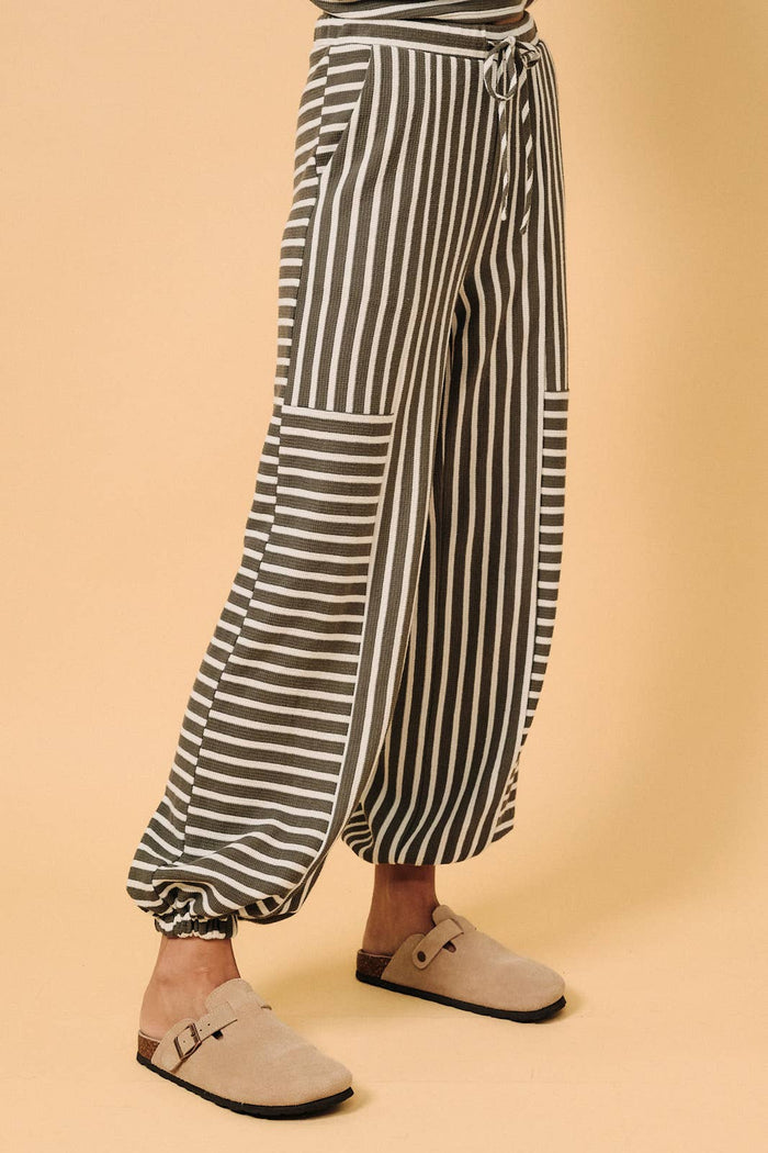 First Pick Olive Stripe Parachute Pant
