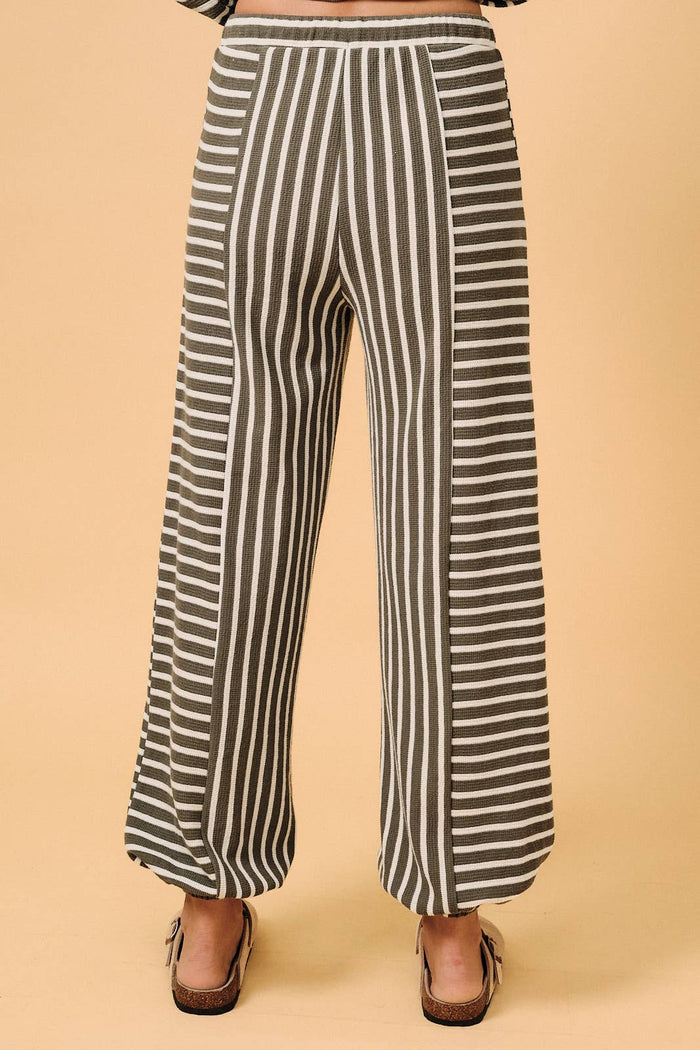 First Pick Olive Stripe Parachute Pant
