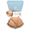 Fox Bamboo Feeding Set - Plate, Bowl, Spoon & Fork Gift Set - Feeding Essentials