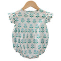 Frilly Bodysuit - Sea Blue Floral - Baby One-Pieces