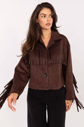 Fringe Detail Statement Jacket for Women brown one-size-fits-all - Jackets