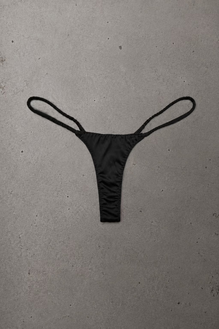 G-String Satin Black – Size S | Archive Sample