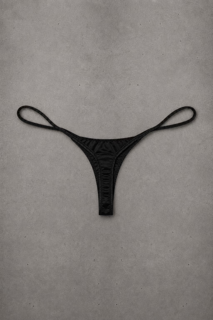 G-String Satin Black – Size S | Archive Sample