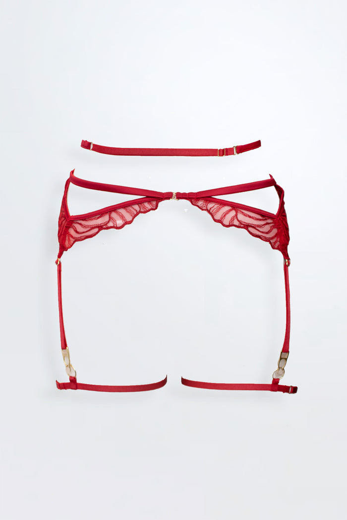 Gaia Garter Suspender Belt Red