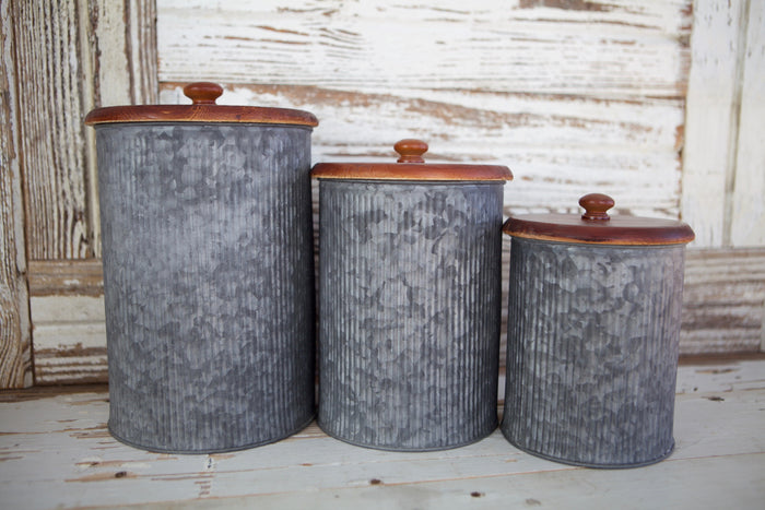 Galvanized Canister Set