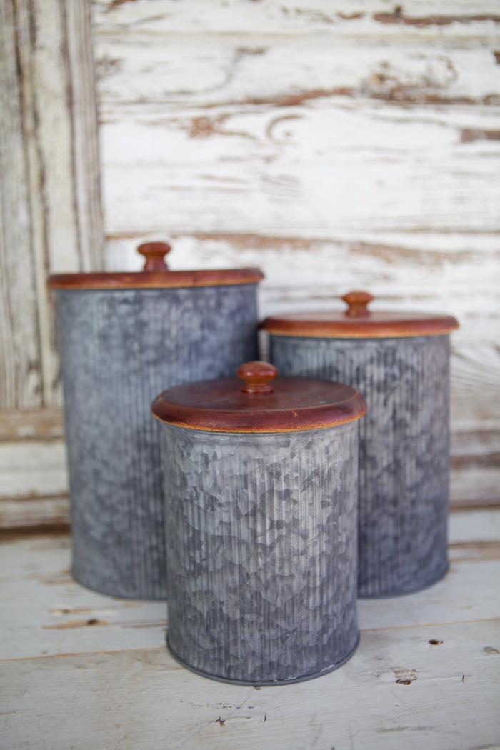 Galvanized Canister Set