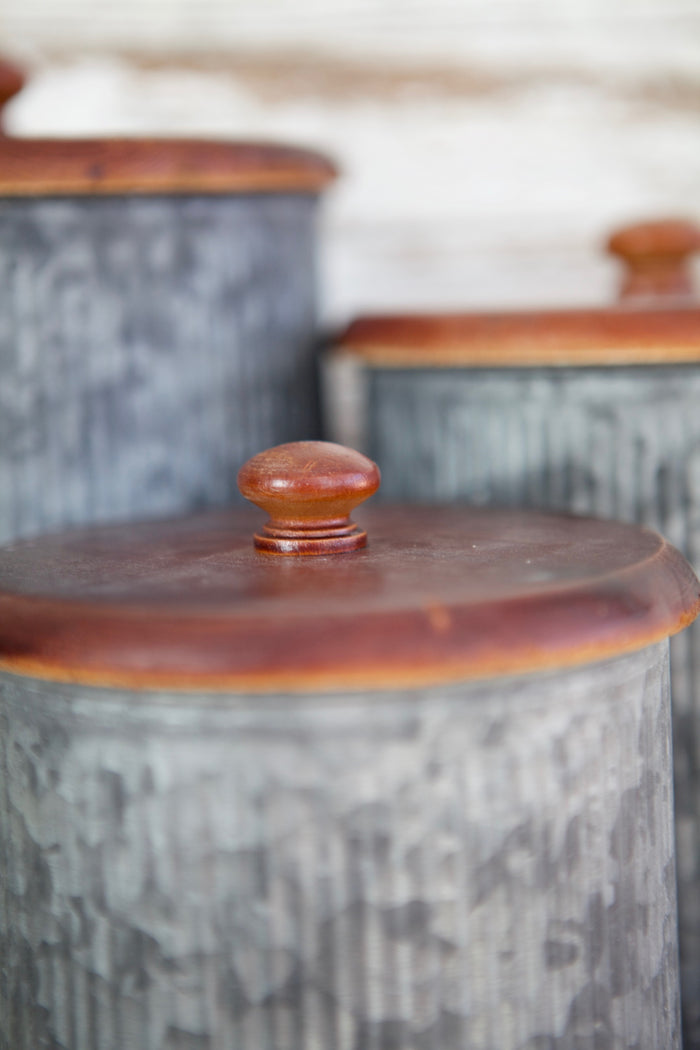 Galvanized Canister Set