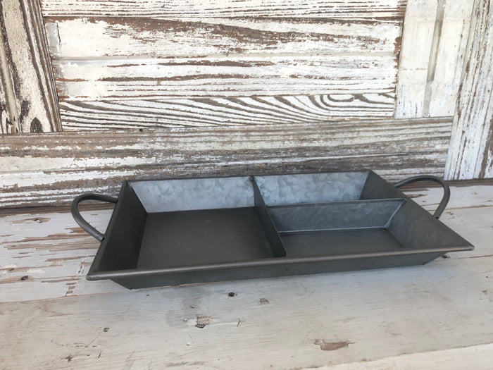 Galvanized Divided Serving Tray