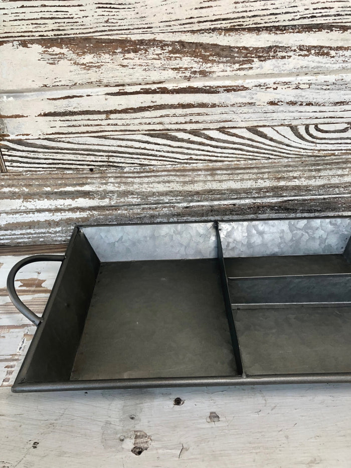 Galvanized Divided Serving Tray