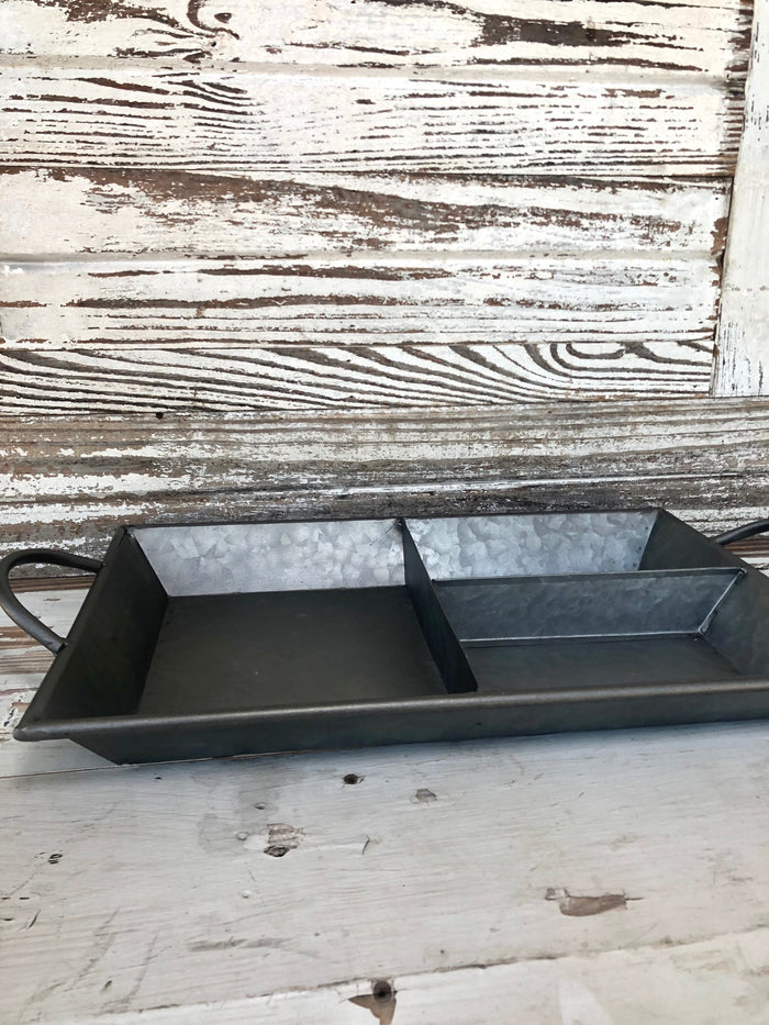 Galvanized Divided Serving Tray