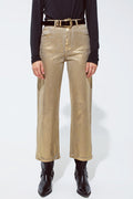 Gold straight leg jeans with metallic glow - Coloured Jeans