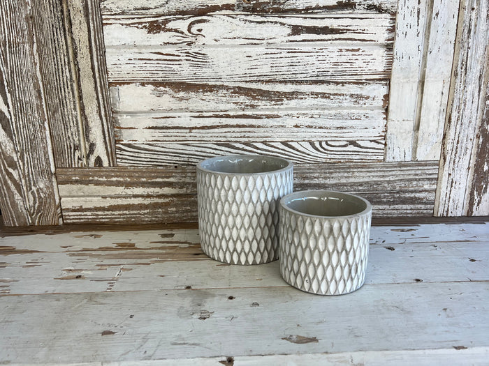 Grate Pattern Planter Set