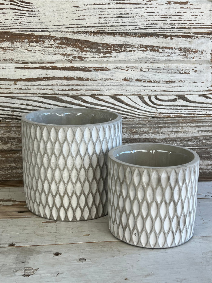 Grate Pattern Planter Set