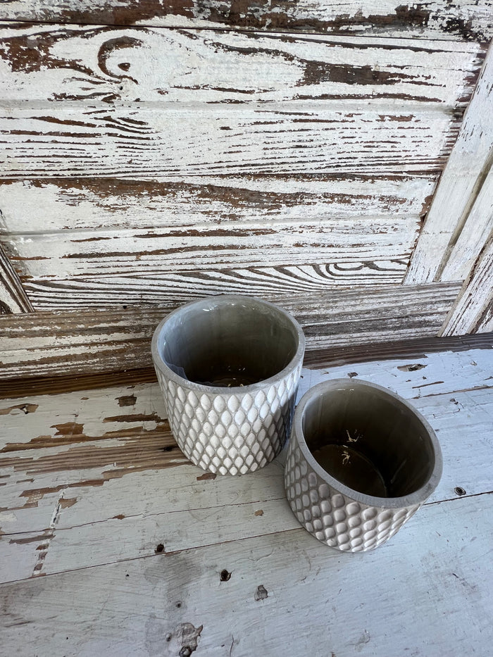 Grate Pattern Planter Set