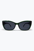 Green Glossy Cat Eye Thick Frame Classic Sunglasses