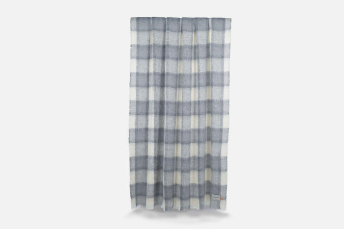 Grey Plaid Drumin Mohair Throw Blanket - Cushendale Woollen Mills