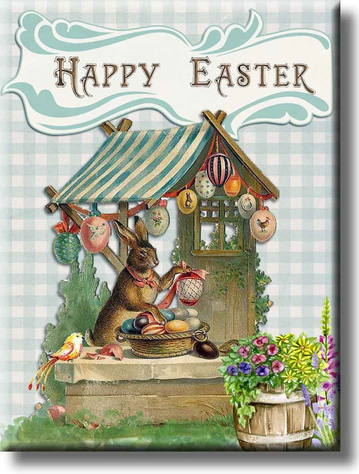 Happy Easter, Easter Bunny Picture on Stretched Canvas, Wall Art Décor, Ready to Hang