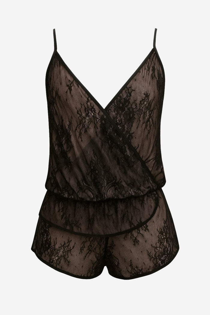 Harmony Lace Playsuit Black