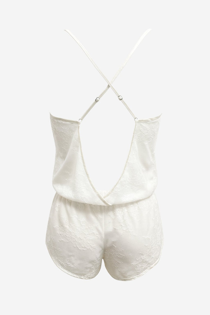 Harmony Lace Playsuit White