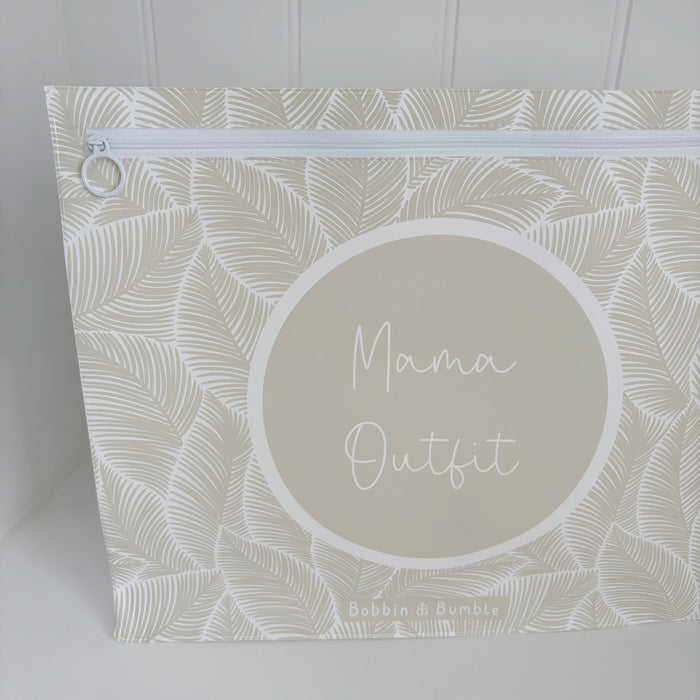 Hospital Bag Organiser Pouches - Unisex Beige Leaf Print - Baby & Toddler