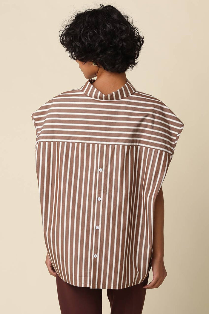 Hunter Brown Stripe Oversized Shirt