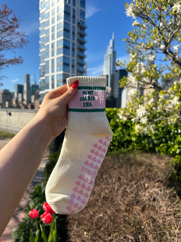 Cream Grip Socks