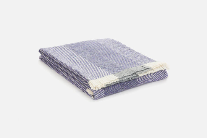 Indigo CorrÃ¡n Irish Wool Throw Blanket - Cushendale Woollen Mills
