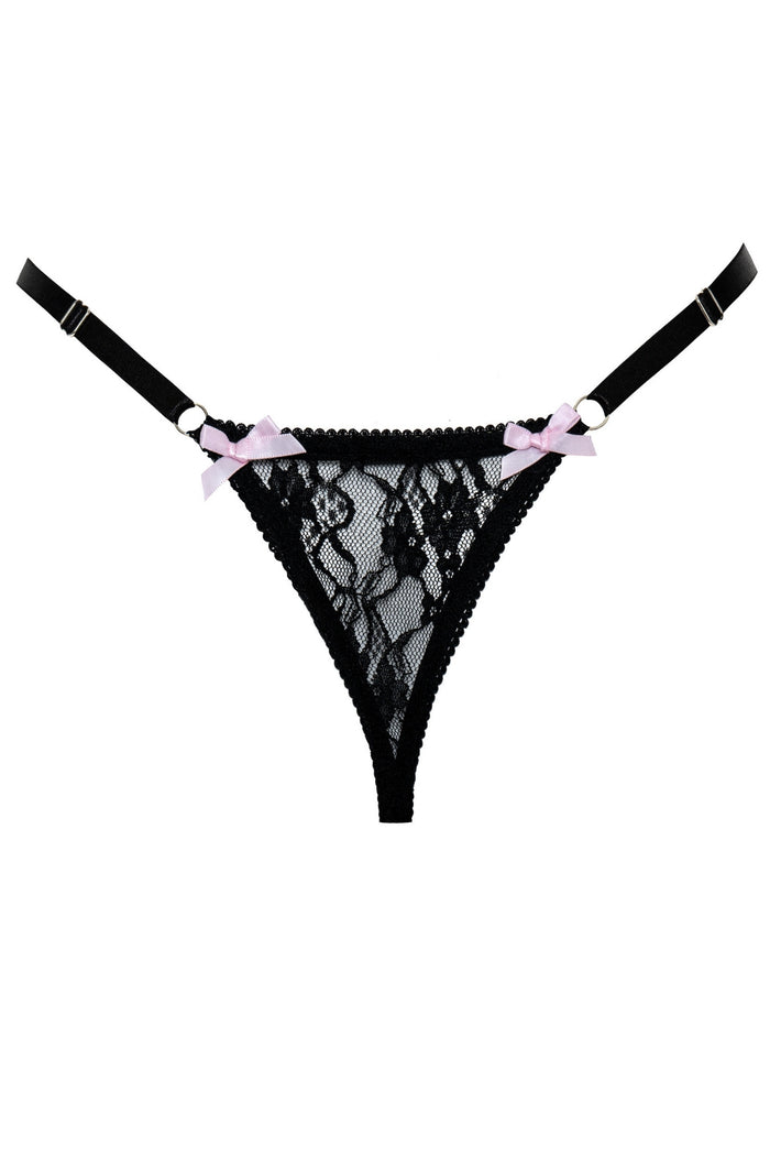 Jae Bunny Lace G-String Black