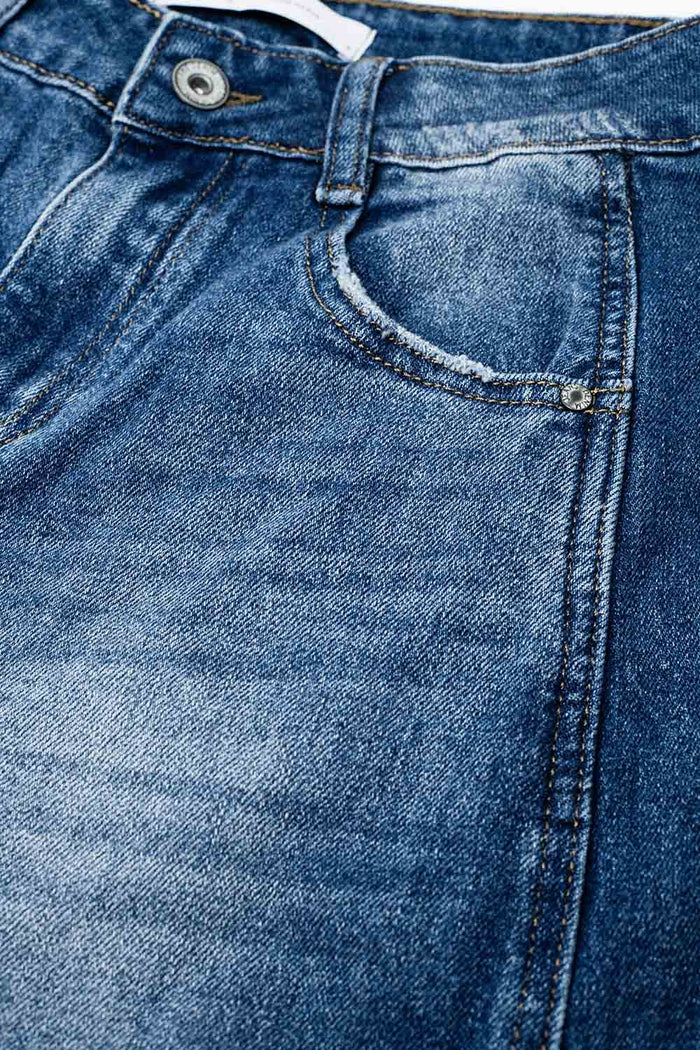 jeans with two side seams and balloon effect - Denim