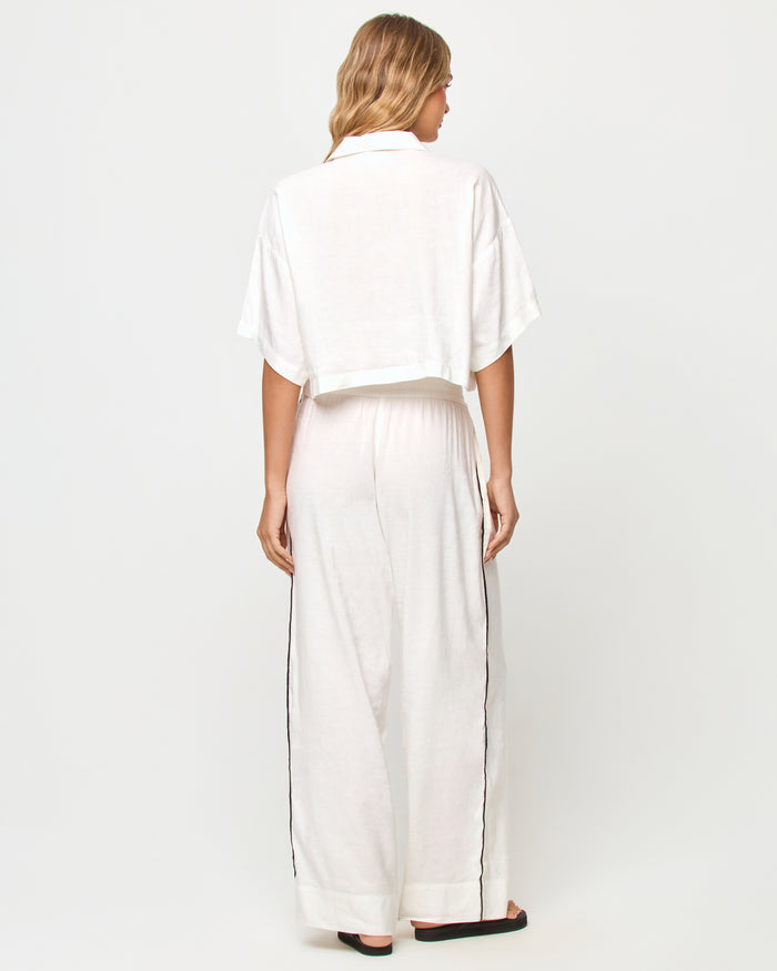 LSPACE Kitt top in Cream, back view on model.
